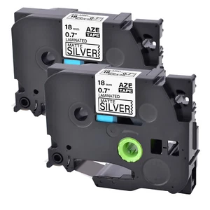 2PK Compatible with Brother P-Touch TZ TZe-M941 0.7" Matt Silver Label Tape - Picture 1 of 11