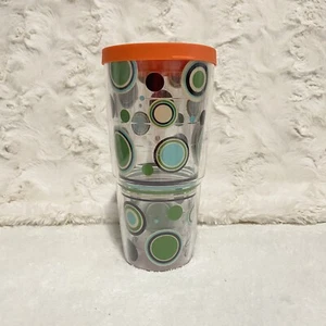 TERVIS FIESTA Sunny Dots 24 oz insulated TUMBLER with Orange Travel Lid Green - Picture 1 of 9