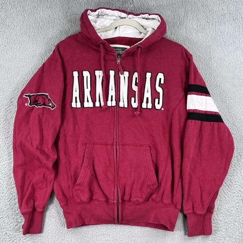 Arkansas Razorbacks Full Zip Hoodie Adult Small Colosseum Athletics Crimson Red Cover