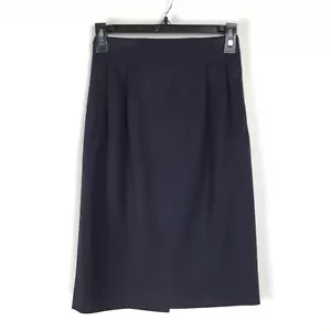 Vintage Nordstrom Petite Focus Bleistiftrock Damengröße 2 marineblau 100 % Wolle Karriere - Bild 1 von 9