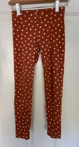 Cat & Jack Girls Medium Size 7/8 Leggings Polka Dot Dark Orange Elastic Waist - Picture 1 of 3