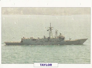 NAVIRES DE GUERRE - FREGATE " TAYLOR " USA - 1983 FICHE / FEUILLE CLASSEUR - Imagen 1 de 2