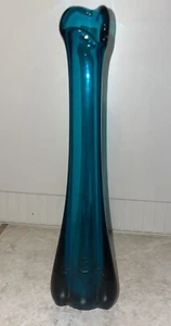 "Florero oscilante vintage MCM Viking Glass Early Bluenique de 3 láminas 9,75"" impresionante" - Imagen 1 de 6