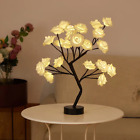USB Battery Operated LED Table Lamp Rose Flower Bonsai Tree Bedroom Home Decor