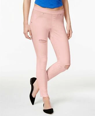 Leggings femininas HUE joelho rasgado original jeans skimmer tutu rosa pequena 4-6 - Imagem 1 de 3