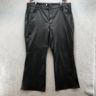 Pantalones acampanados Kut From The Kloth Ana tiro alto Fab Ab para mujer 22 Plus recubiertos negros Foto 1 de 4