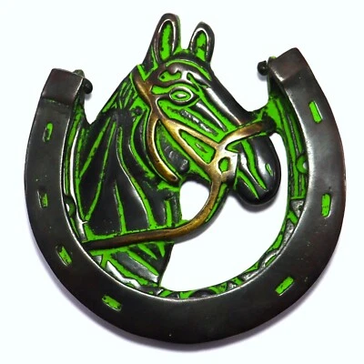 Horse Shape Vintage Antique Style Handmade Brass Door Knocker Bell Home Décor - Image 1 of 4