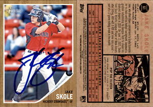 Jake Skole Signed 2011 Topps Heritage Minor League #61 Card Auto