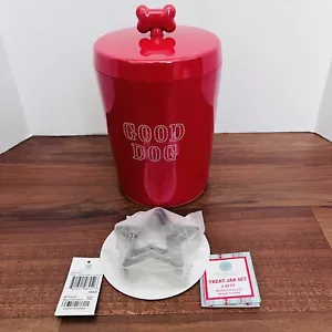 Martha Stewart Dog Bone Handle Treat Jar Container W/Biscuit Cutters & Recipes - Picture 1 of 8