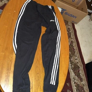 adidas Warm-Up Pants Youth Size Medium 12-14 Black No String - Picture 1 of 6