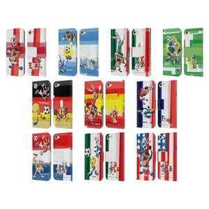 LOONEY TUNES FLAG GRAPHICS LEATHER BOOK CASE FOR APPLE iPOD TOUCH MP3 - Picture 1 of 6