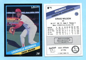 1988 CMC Minor League - Louisville Redbirds  -Craig Wilson -  Box 193
