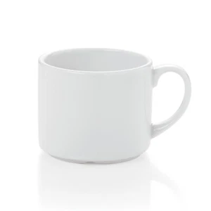 6 Stk. Kaffeebecher Becher 300 ml Import Porzellan stapelbar weiß Gastro Kantine - Bild 1 von 1