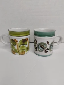 Juego de dos (2) tazas de té de café de diseño floral Denby Pottery - Imagen 1 de 21
