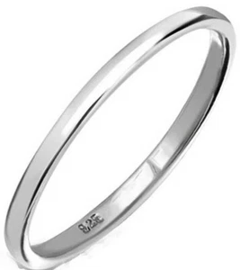 Sterling Silver 925 Rings 2mm,3mm,4mm,6mm,8mm Band Width Sizes G-Z Curve Flat - Picture 1 of 10