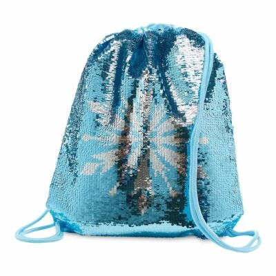 NUEVO Bolso de Natación Disney Frozen II Abatible Lentejuelas Mochila Cinch Azul Anna Elsa Foto 1 de 4