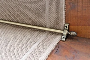Barra de escalera, varillas de corredor, alfombra de escalera de 1/2", juego de hardware, soportes para alfombras de escalera - Imagen 1 de 8