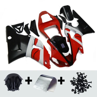 Kit de carenado rojo blanco negro para Yamaha YZF R1 YZF1000 2000 2001 carrocería de plástico Foto 1 de 4