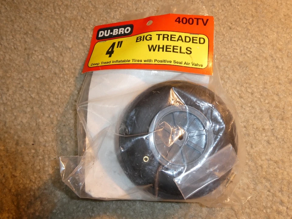 Vintage Dubro RC Airplane Treaded Wheel Tire 4" Dia  400TV - Image 1 of 1