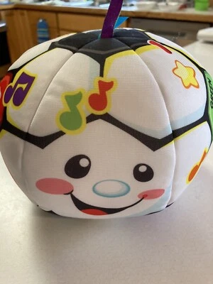 Fisher-Price Ríe y Aprende Cantando Pelota de Fútbol Bebé Juguete de Peluche Musical Hablando Foto 1 de 4