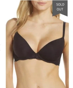 Jcrew Everyday T-shirt bra with lace trim Item K6338 In Color Black Sz 34DD - Picture 1 of 6