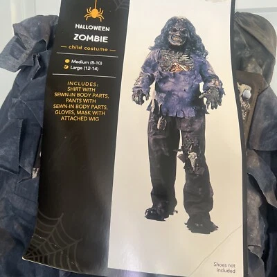 ZOMBI~DISFRAZ DE HALLOWEEN INFANTIL~Talla Grande 12~14~Nuevo con Etiquetas Foto 1 de 4