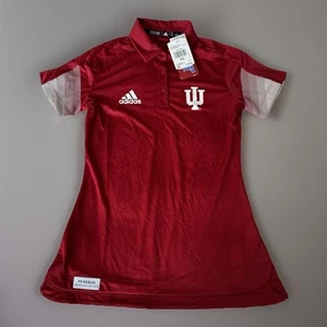 NWT Adidas Primeblue Indiana Hoosiers Red Women’s Golf Polo Shirt Size XS - Picture 1 of 7