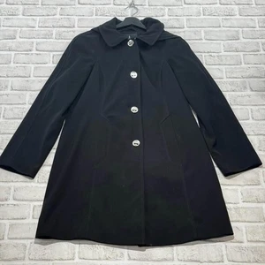 London Fog Lightweight Trench Coat Jacket Spring/Fall Women's Size S Black - Picture 1 of 8
