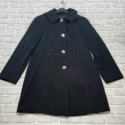 London Fog Lightweight Trench Coat Jacket Spring/Fall Women's Size S Black - Image 1 of 4
