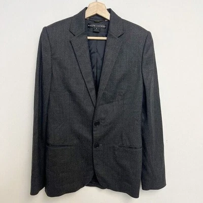 Chaqueta Blazer Ralph Lauren Mujer Etiqueta Negra Gris Mezcla Lana Talla 8 Hecha en Italia Foto 1 de 4