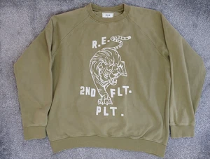 Realm & Empire Jumper Size Large Pullover Green Tiger Logo 2nd Flight Platoon - Picture 1 of 12