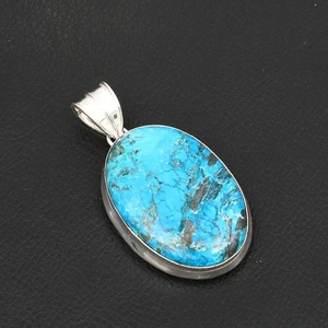Turquoise Gemstone Ethnic Handmade Pendant Jewelry For New Year 2.32" AP-28123 - Picture 1 of 1