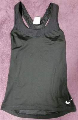 Nike Pro Dri-Fit Womens XS Black Mesh Racerback Athletic Tank Top 725726-010 - Image 1 of 4