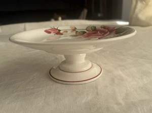 Lefton China Americana Rose piedistallo supporto torta piatto vintage - Foto 1 di 9