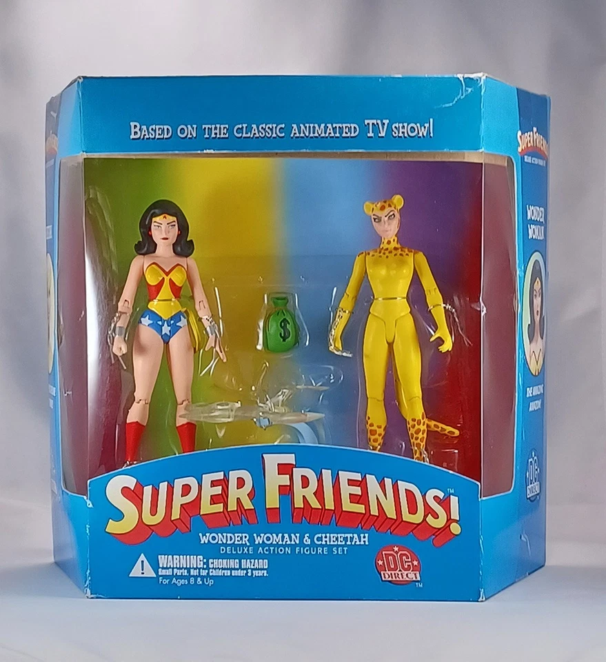 DC Direct Super Friends Wonder Woman & Cheetah 2003 Deluxe Action Figure Set