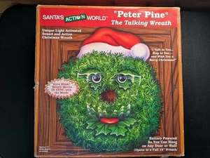 Peter Pine sprechender Kranz Santa’s Action World Weihnachtsdeko! FUNKTIONIERT! LESEN! - Bild 1 von 12