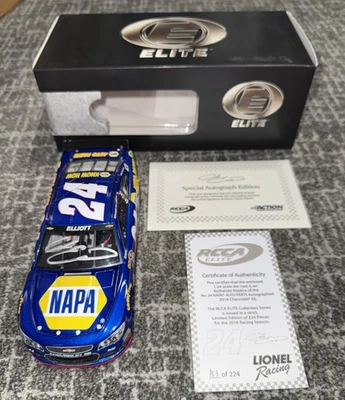 Chase Elliott #24 NAPA 2016 pintura estándar certificado de autenticidad autografiado Elite 1:24 Foto 1 de 4