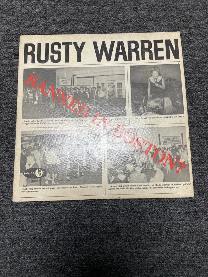 Rusty Warren – Banned In Boston?(33/12"/1963) JGM-2049 Jubilee Vinyl LP "Live " Foto 1 de 4