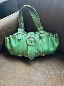 New York & Company Grün Umhängetasche Handtasche Tasche Leder Doppelgriffe Schnalle �� - Bild 1 von 6