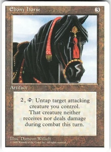 Ebony Horse R Fourth Edition 4ED Normal MTG NM - Picture 1 of 2