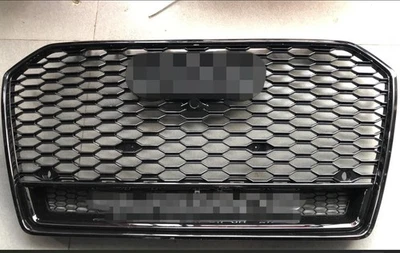 Parachoques delantero negro malla parrilla para Audi A6 S6 RS6 estilo 2016 2017 2018 Foto 1 de 2