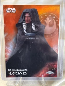 Ahsoka Tano 2025 Topps Chrome Star Wars Aurebesh Variation Orange /25 - Picture 1 of 6