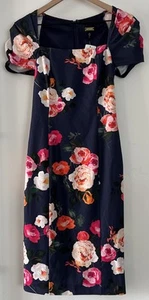 Abito tubino Alexia Admor donna XS multicolore floreale manica a sbuffo scollo quadrato nuovo con etichette - Foto 1 di 9