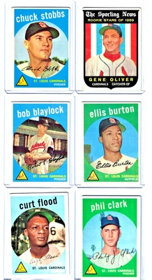 1959 Topps Baseball -lot  of 6 #26 135 211 231 353 454 St. Louis Cardinals! - Image 1 of 4