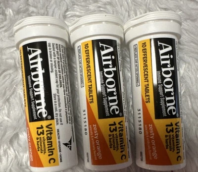 Airborne Immune Support Effervescent Tablets Zesty Orange 30CT EA EXP 12/2026 A1 - image 1 of 2