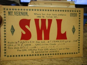 G25 Old QSL Amateur Ham Radio Operator Card MOUNT MT VERNON OHIO Ken Jewell - Picture 1 of 2