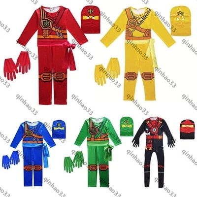 MARKENLOS 2025 Christmas Ninjago Kai Jay Lloyd Kids Cosplay Costume Bodysuit OveralI Glove