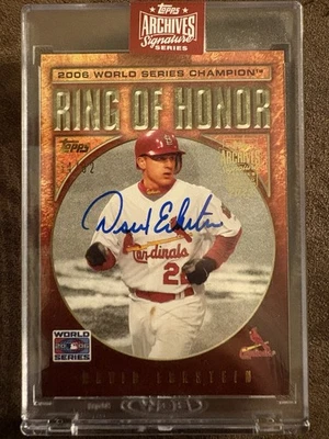 DAVID ECKSTEIN 2023 TOPPS ARCHIVES RING OF HONOR 2006 WORLD SERIES AUTO /82  - Image 1 of 2