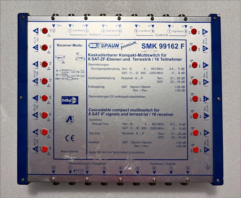 Spaun SMK 99162 F – SAT Kaskadierbarer Multischalter Premium-Klasse - Bild 1 von 4