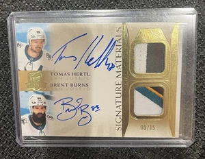 2021 The Cup Dual Signature Materials 10/15 Brent Burns Tomas Hertl #SP2-TB Auto - Picture 1 of 2